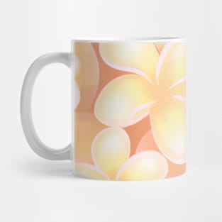 Orange Blooms in Elegant Beige: A Floral Delight Mug
